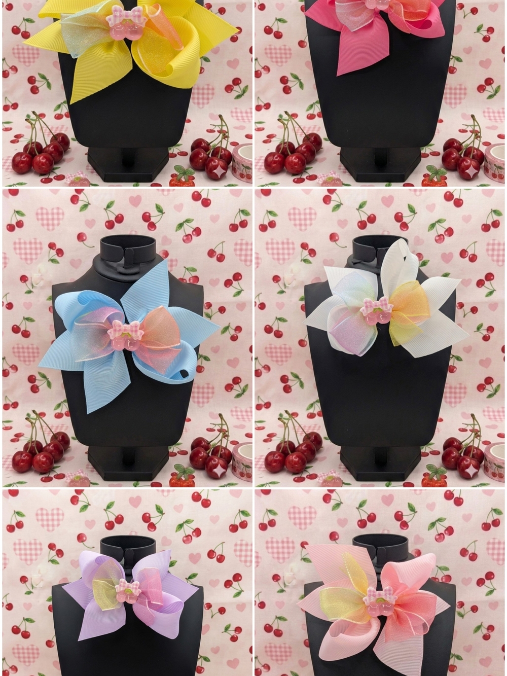 Medium Cherry Charm Hairbow: Single Or Multi Purchase Options